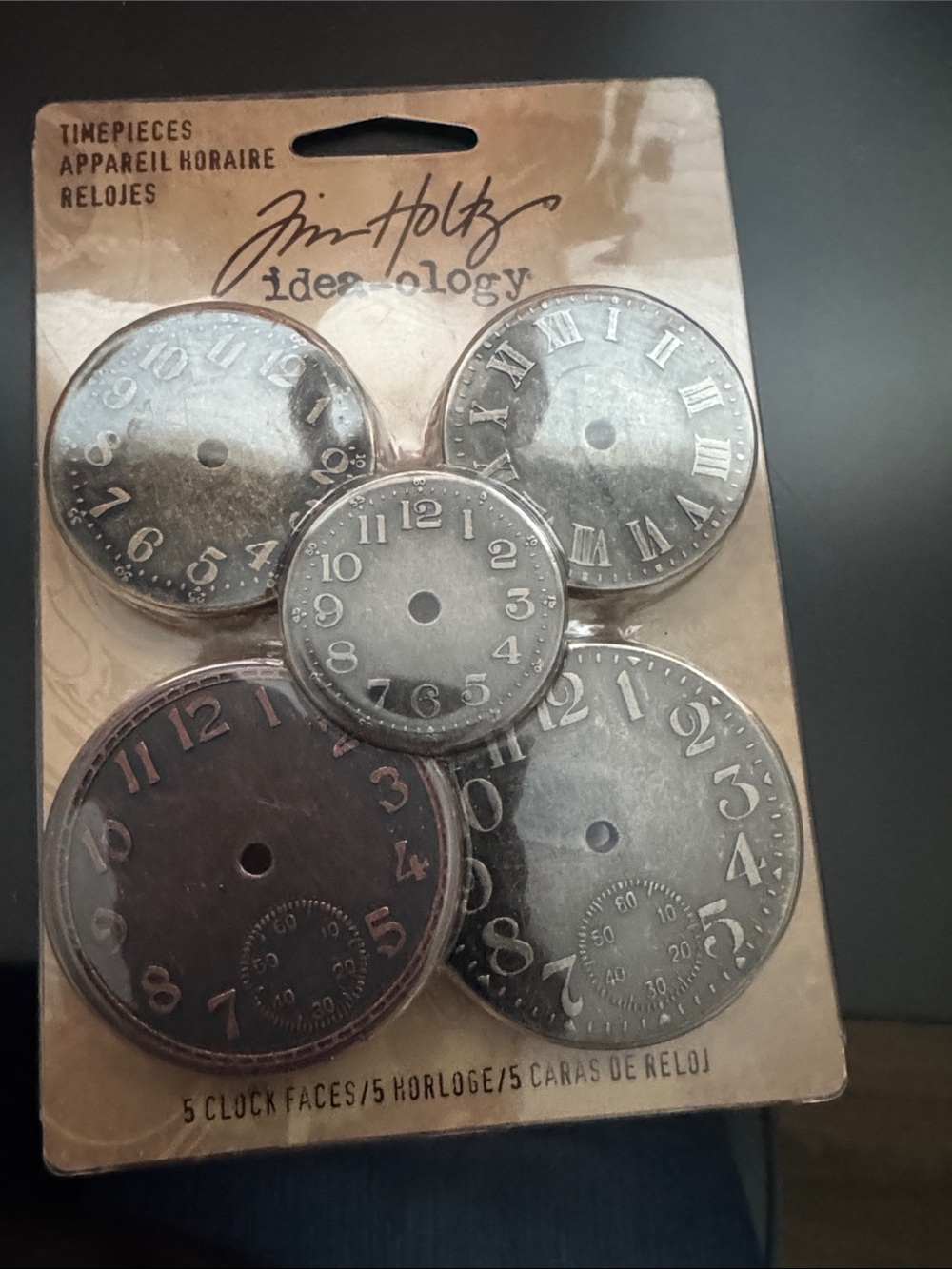 Jim Holtz Idea-ology Silver Clock Faces Set